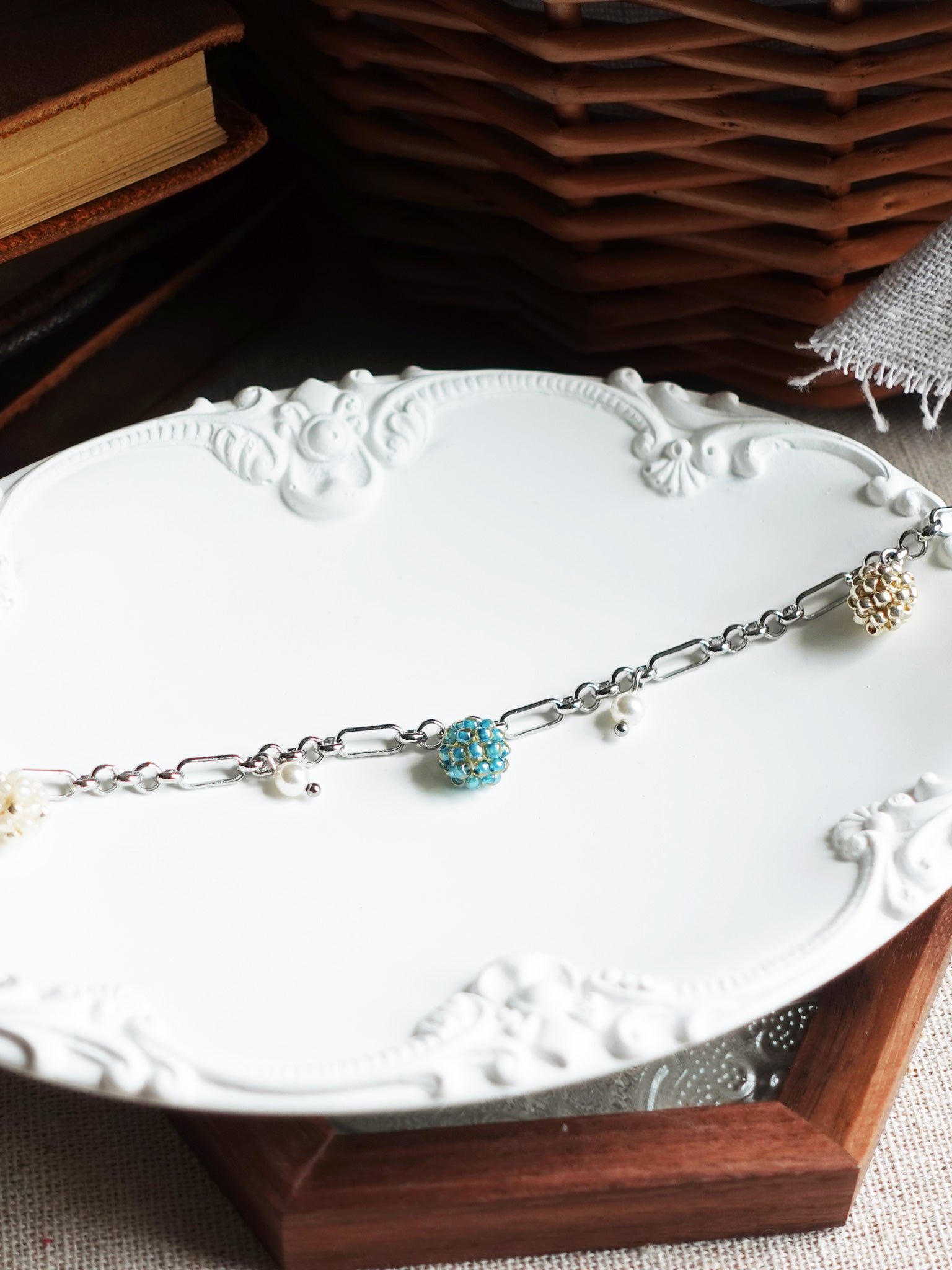 Ada Bracelet in Ocean Green Plate Close