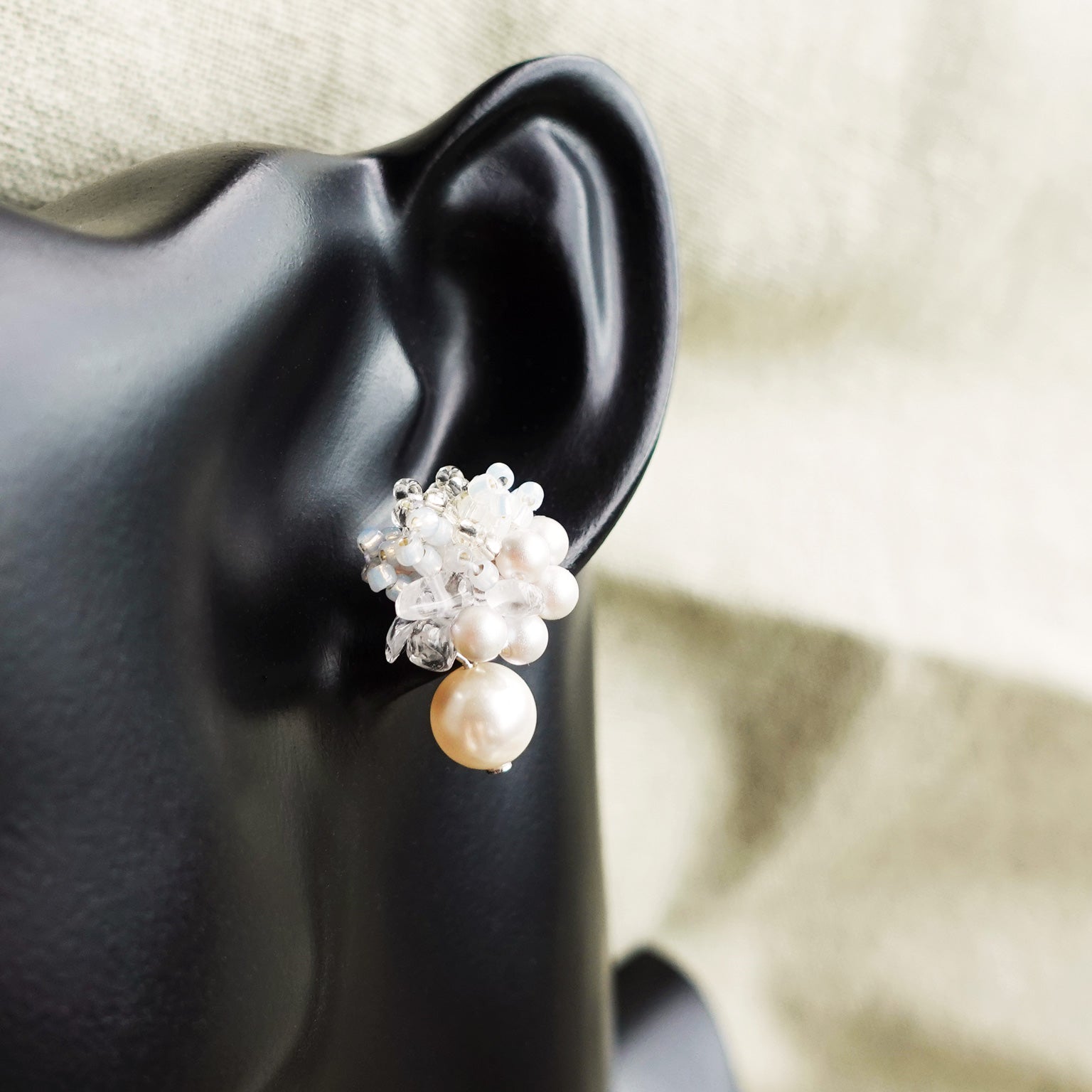 Anastasia Mariota Drop Earrings in Grey Bust