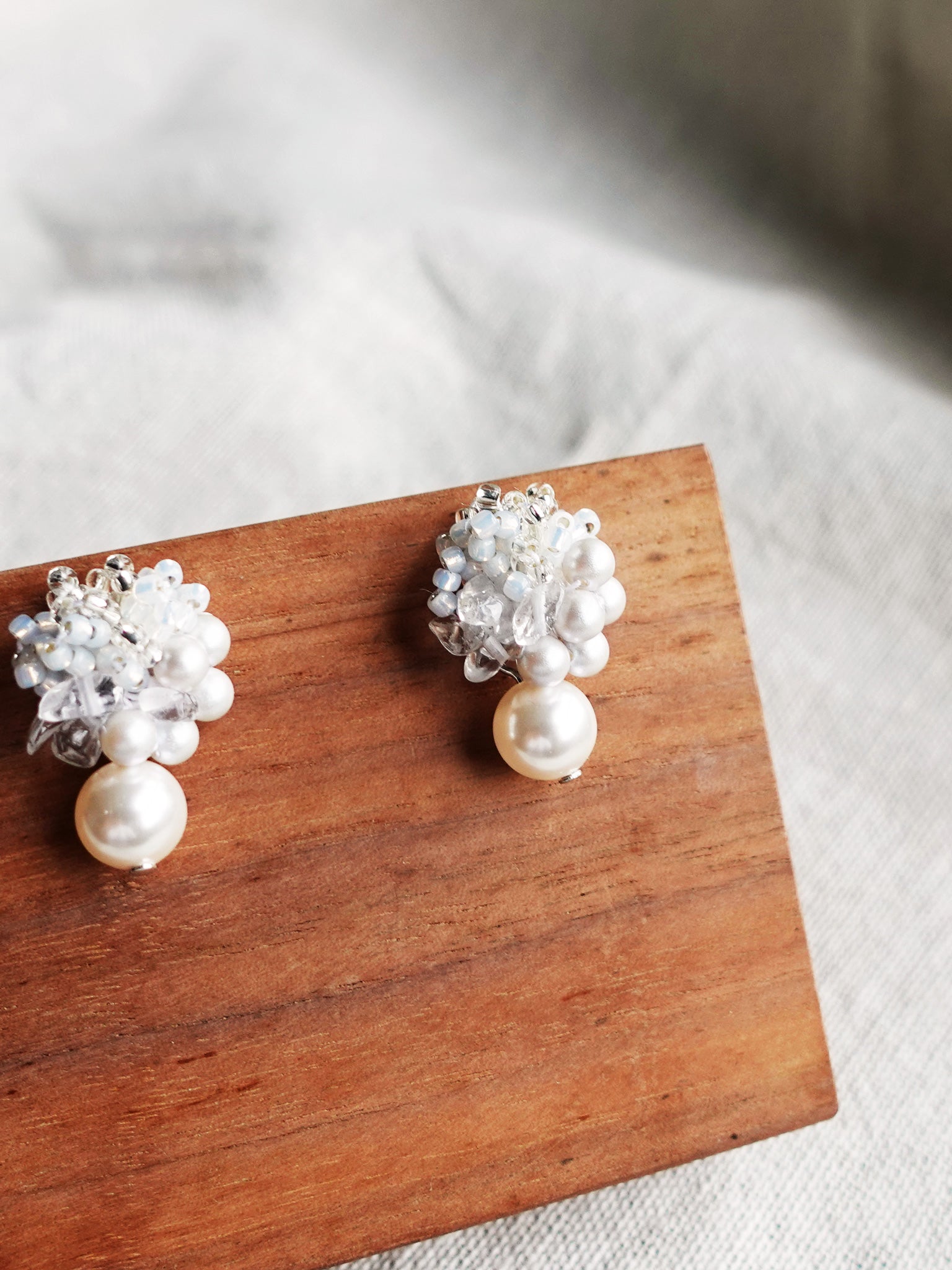 Anastasia Mariota Drop Earrings in Grey Display Right