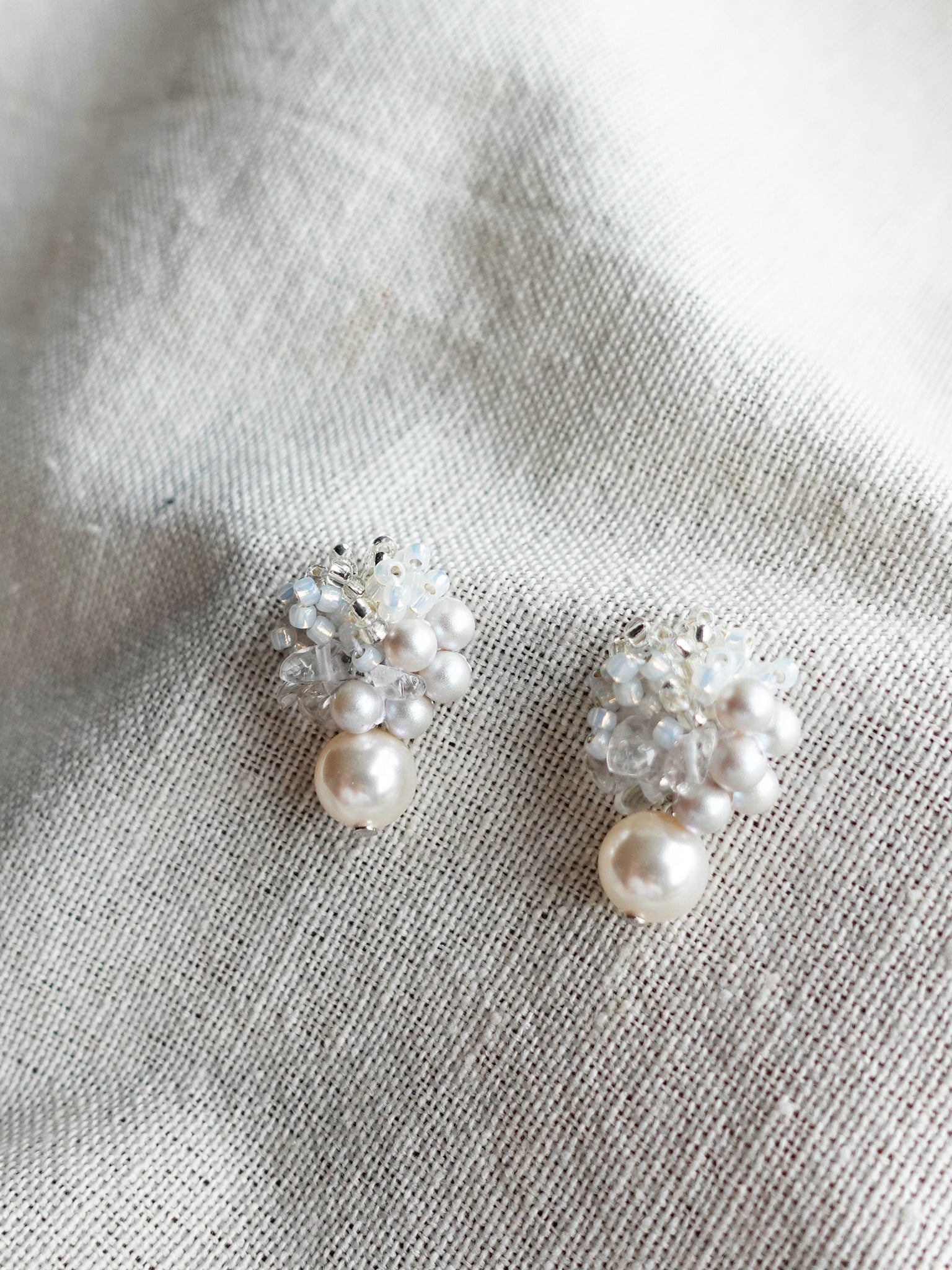 Anastasia Mariota Drop Earrings in Grey Left