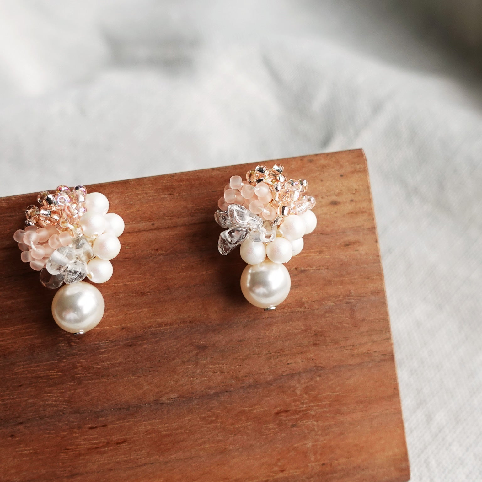 Anastasia Mariota Drop Earrings in Pink Display Front