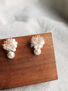 Anastasia Mariota Drop Earrings in Pink Display Front