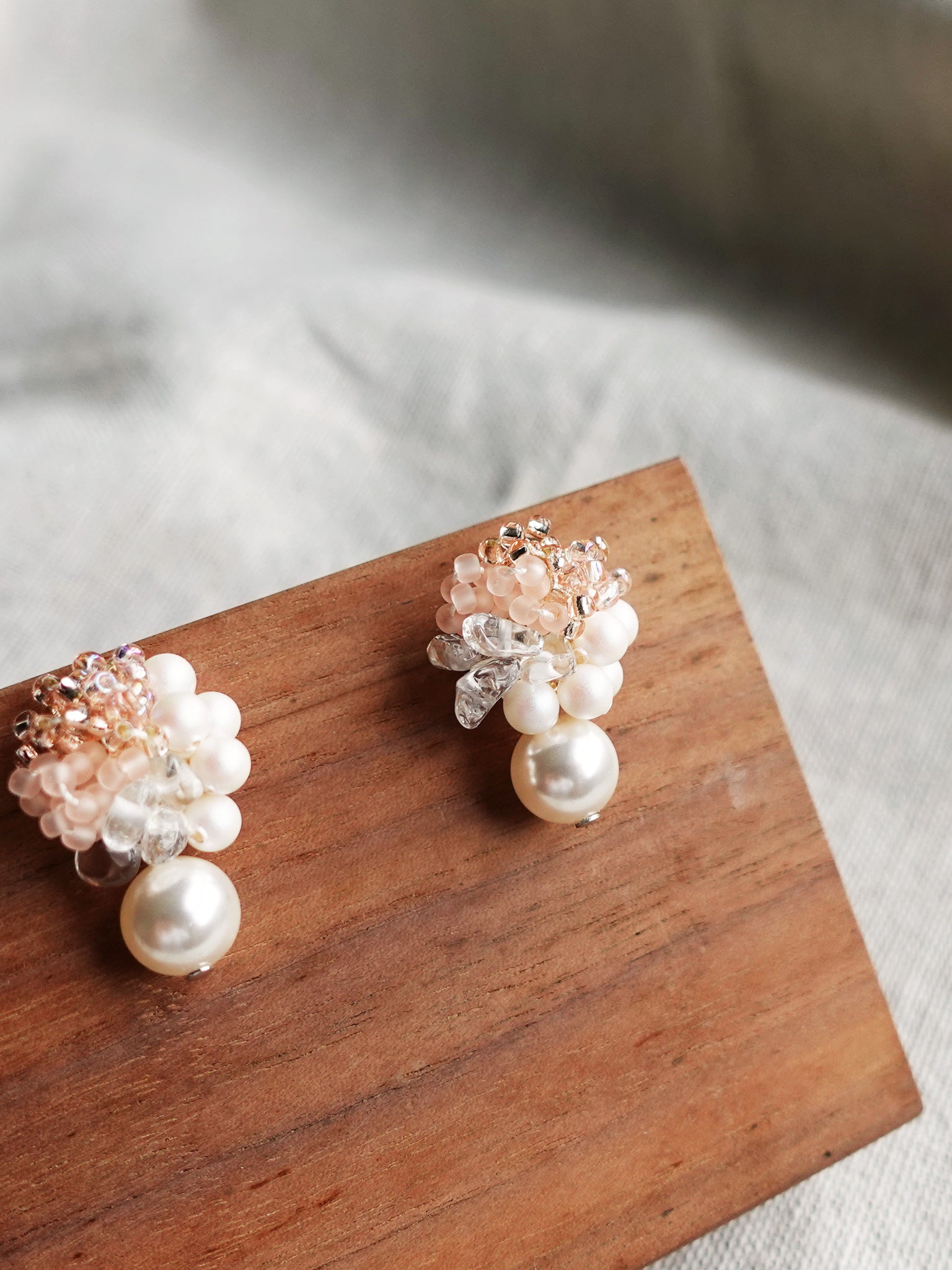 Anastasia Mariota Drop Earrings in Pink Display Side