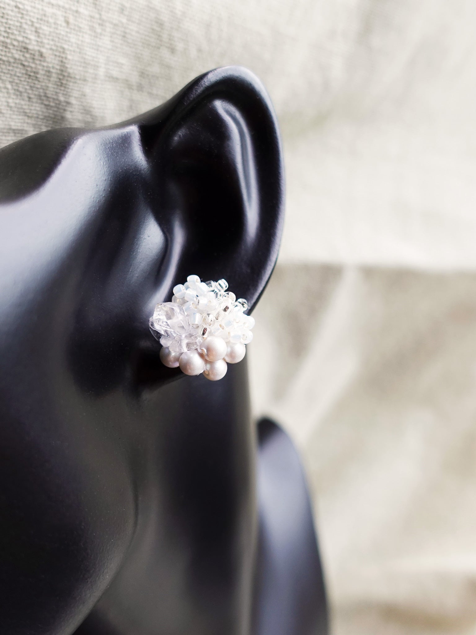 Anastasia Stud Earrings in Grey Bust