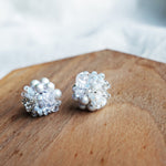 Anastasia Stud Earrings in Grey Display Side