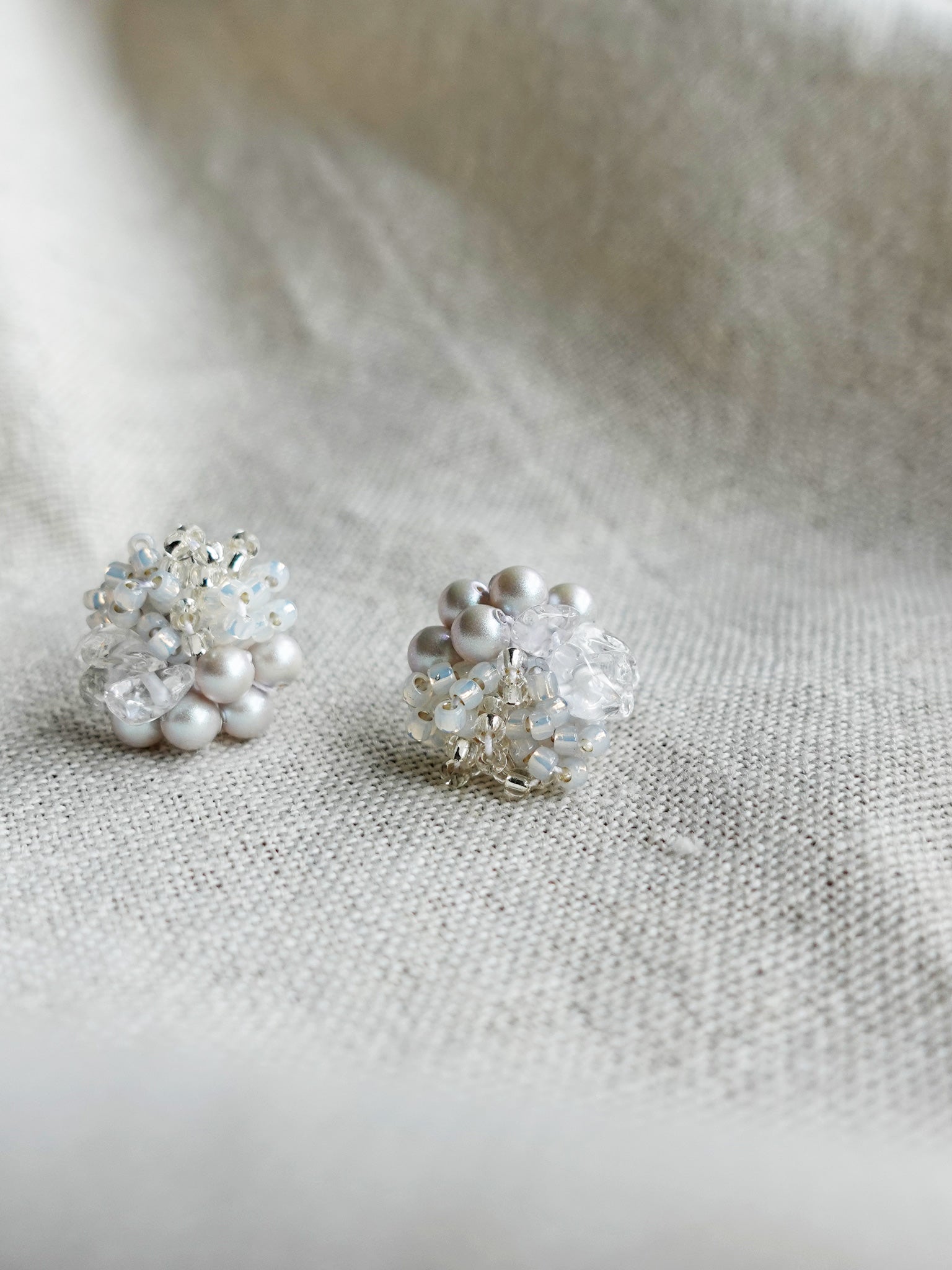 Anastasia Stud Earrings in Grey Front