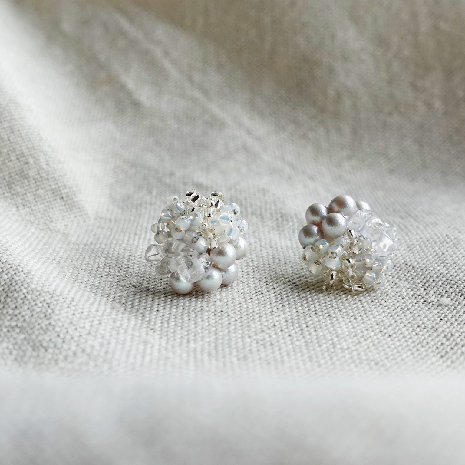 Anastasia Stud Earrings in Grey Side