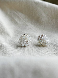 Anastasia Stud Earrings in Grey Side