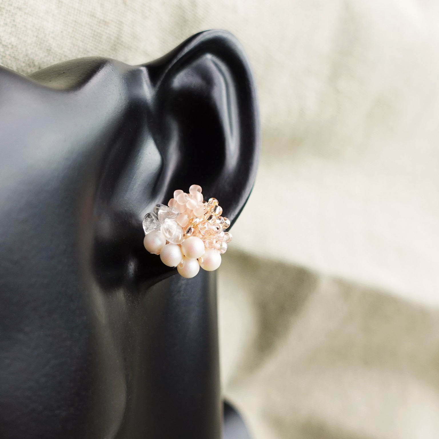 Anastasia Stud Earrings in Pink Bust