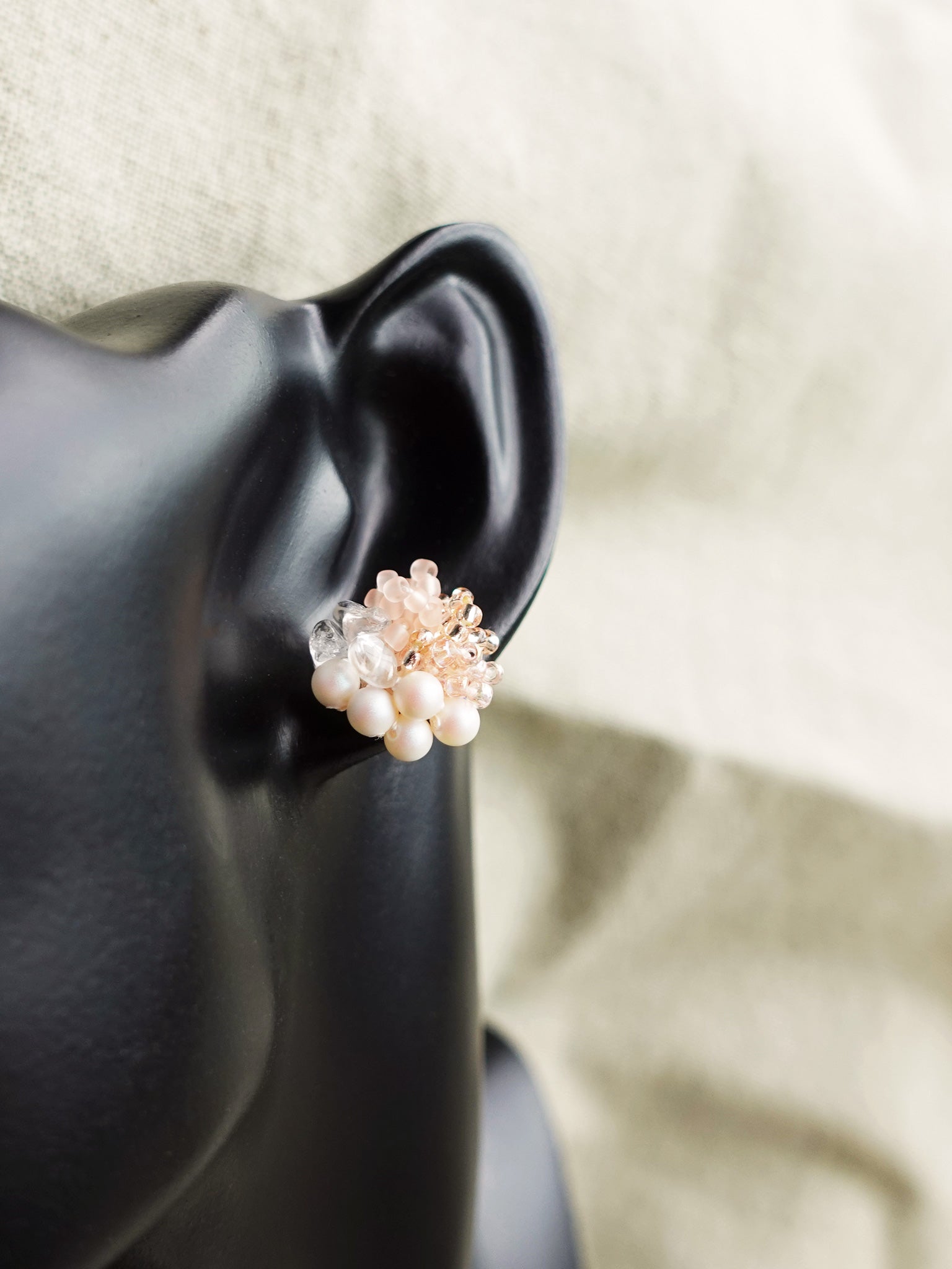 Anastasia Stud Earrings in Pink Bust