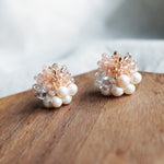 Anastasia Stud Earrings in Pink Display Front