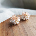 Anastasia Stud Earrings in Pink Display Left