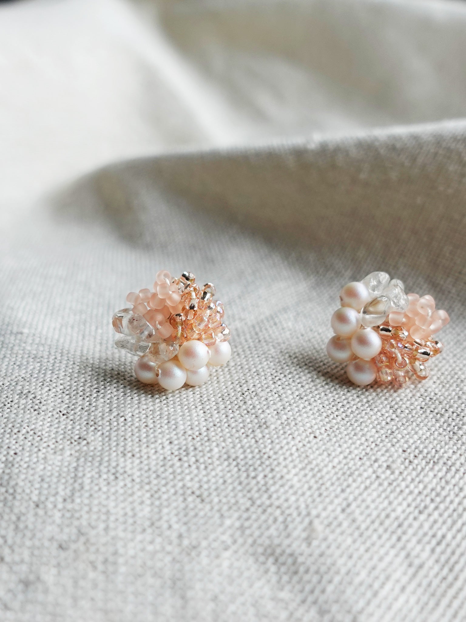 Anastasia Stud Earrings in Pink Left