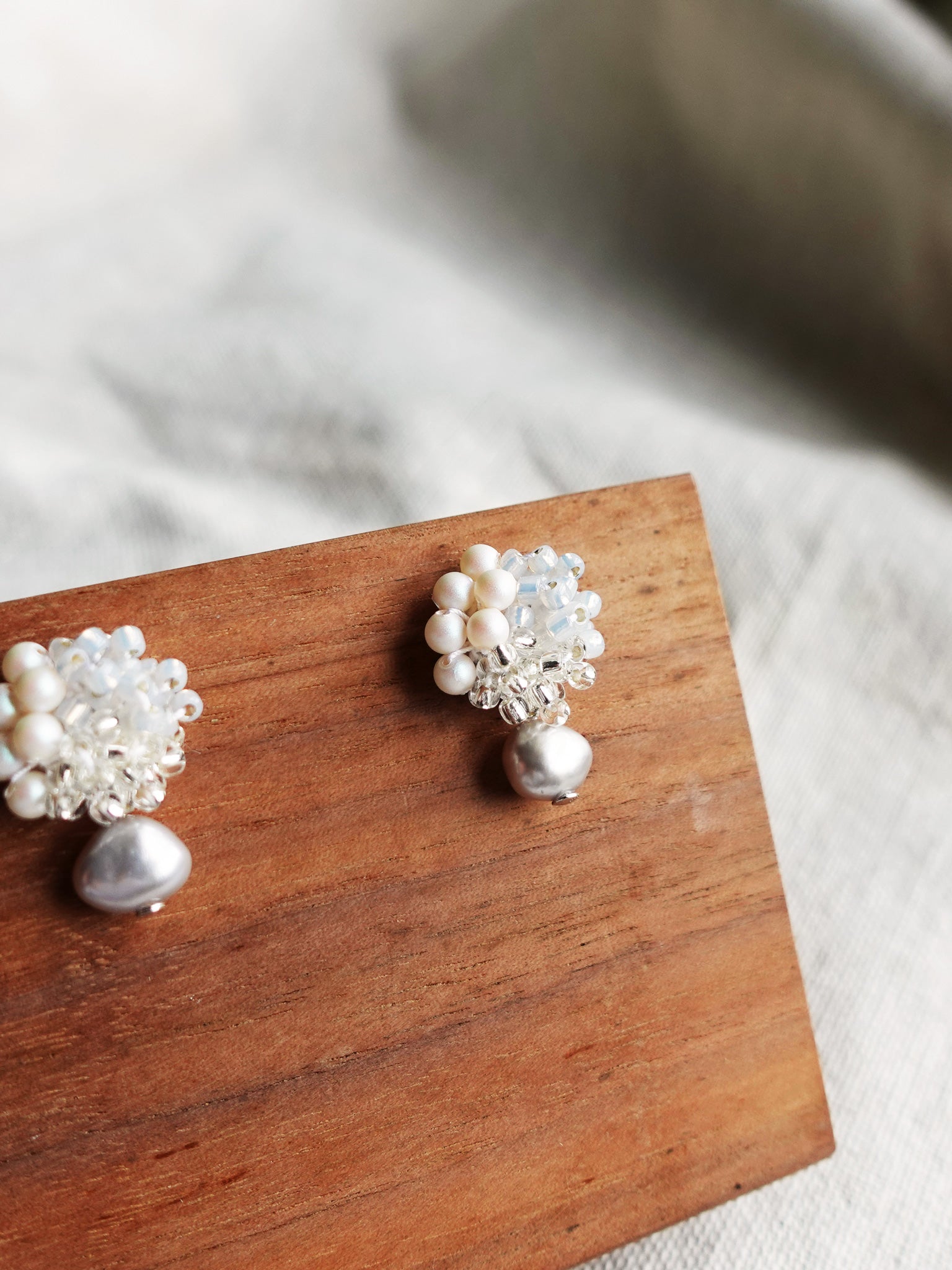 Andelle Lilith Earrings in Grey Display Right