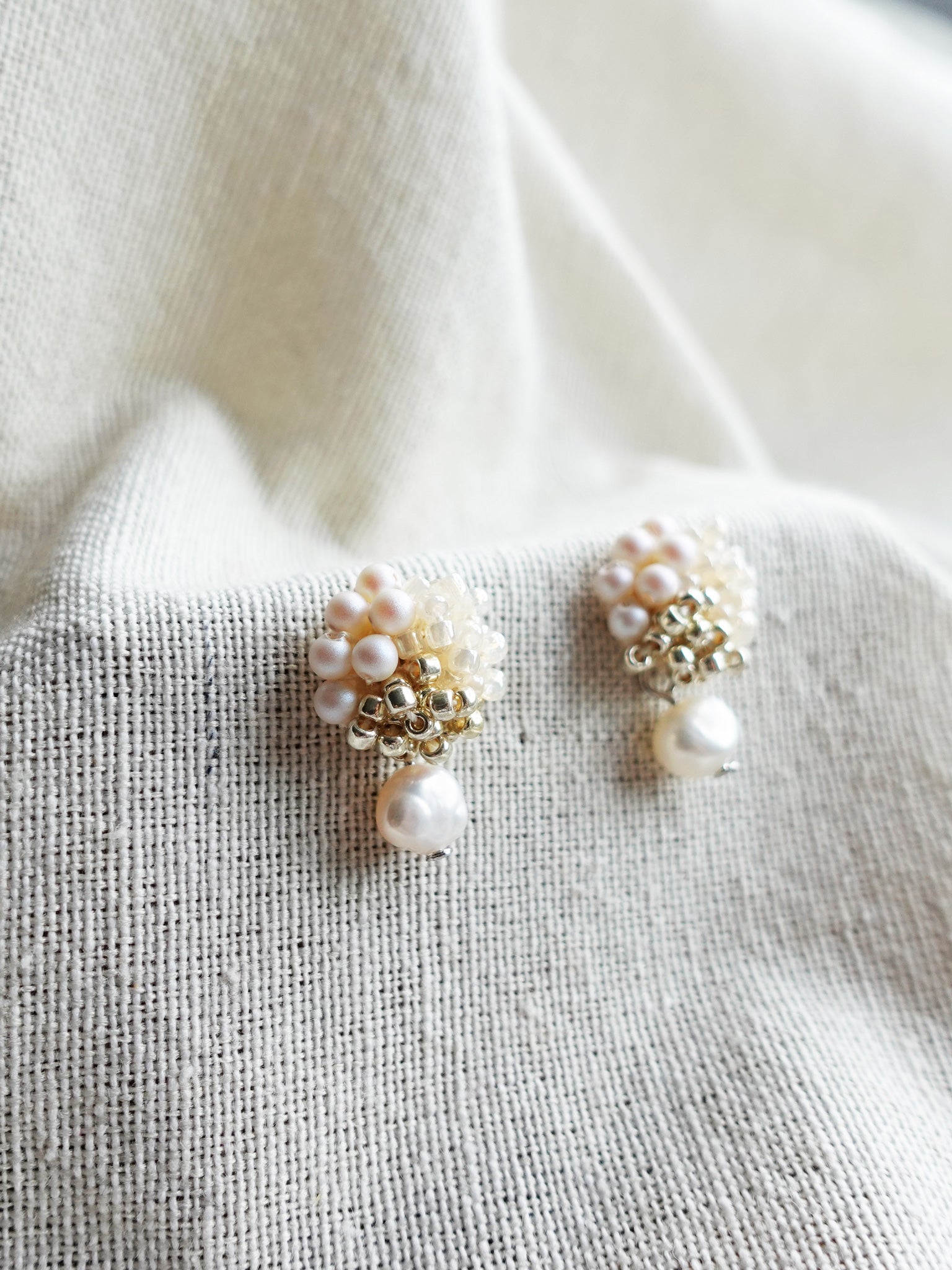 Andelle Lilith Earrings in Ivory Left