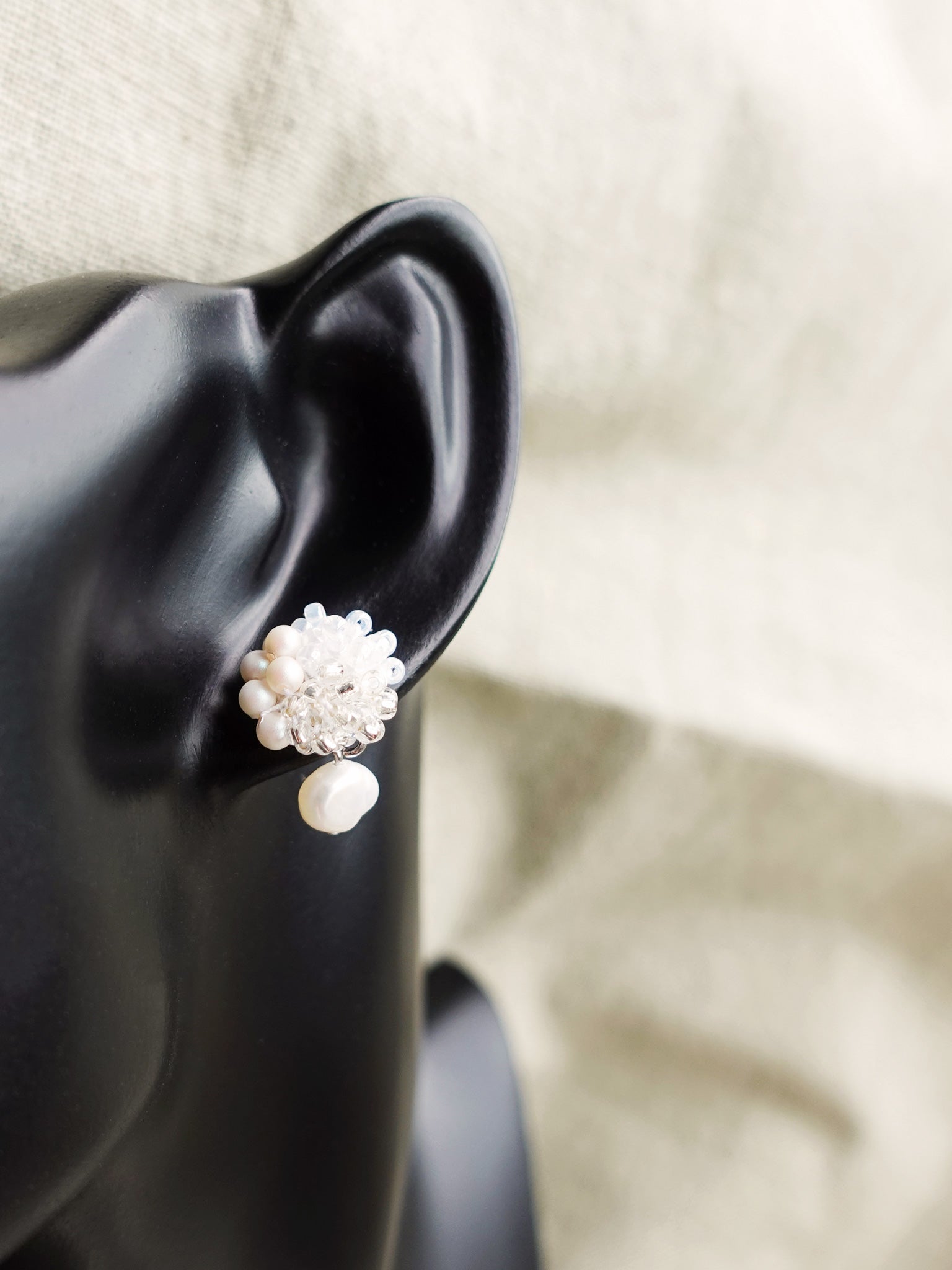Andelle Lilith Earrings in White Bust