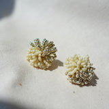 Anemone Stud Earrings in Milk White Front