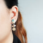 Arcadia Trio Earrings in Ocean Green Model