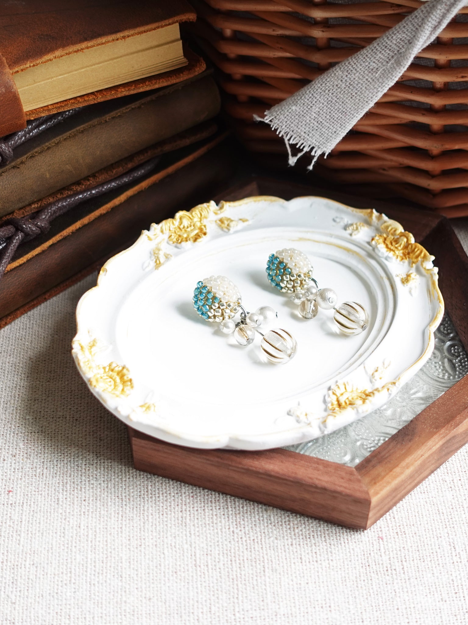 Arcadia Trio Earrings in Ocean Green Plate