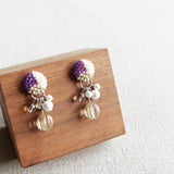 Arcadia Trio Earrings in Royal Purple Display Left
