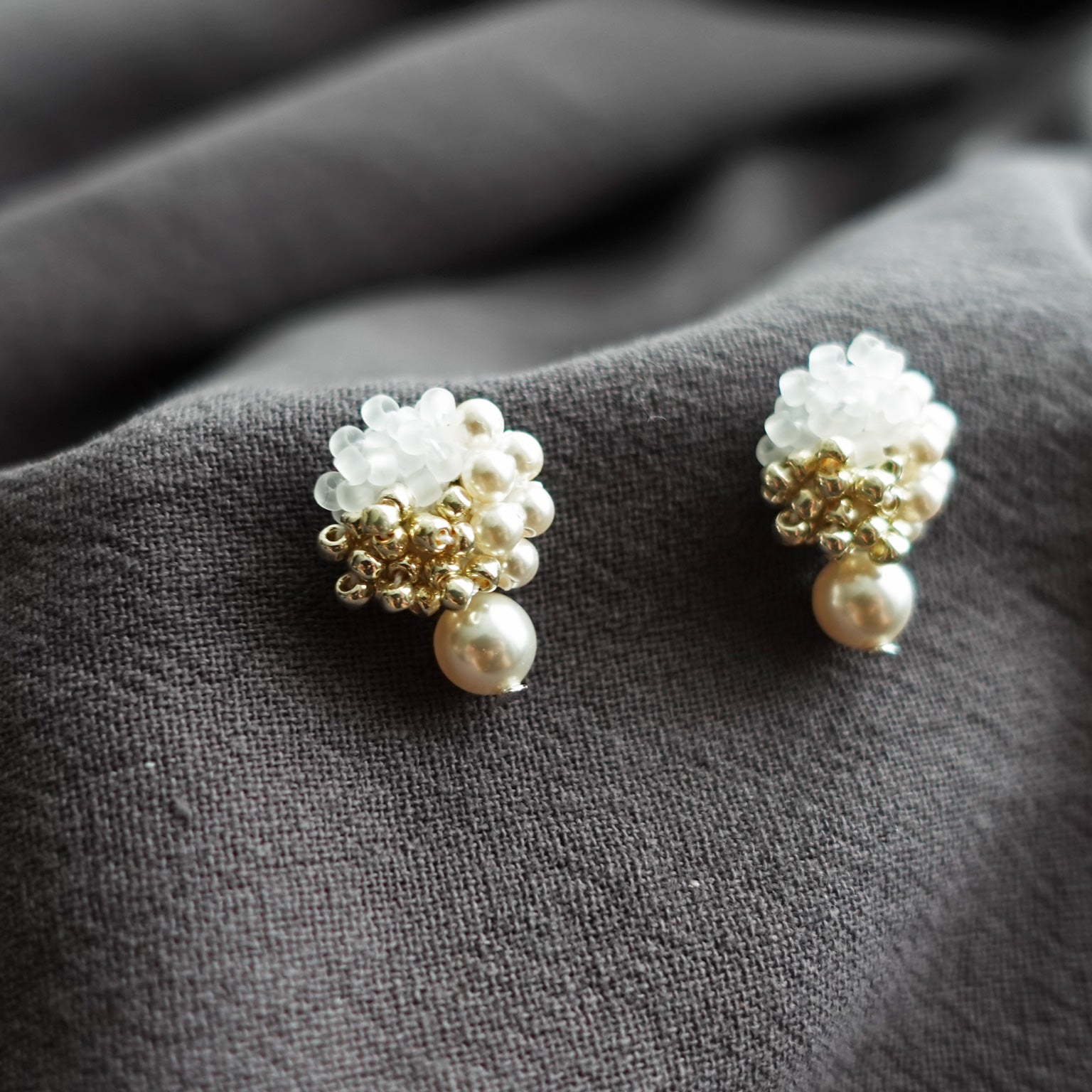 Ariana Mariota Earrings in Cloud White Left