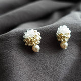 Ariana Mariota Earrings in Cloud White Left