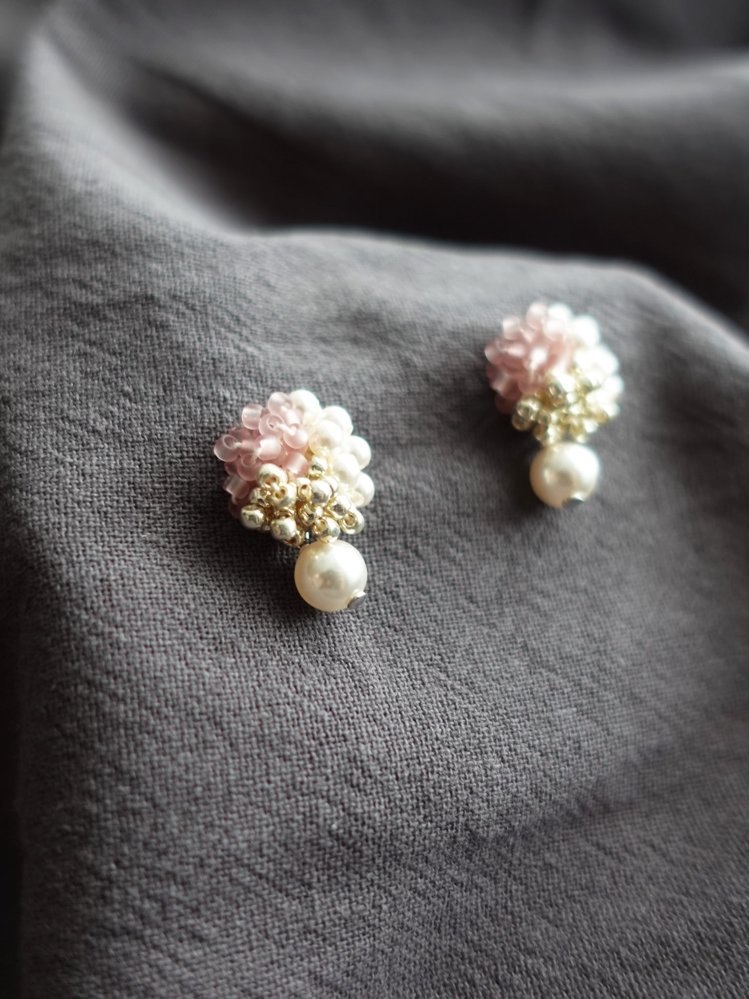 Ariana Mariota Earrings in Mauve Purple Left