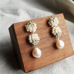 Ariana Richele Earrings in Ivory Display Left