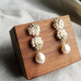 Ariana Richele Earrings in Ivory Display Left