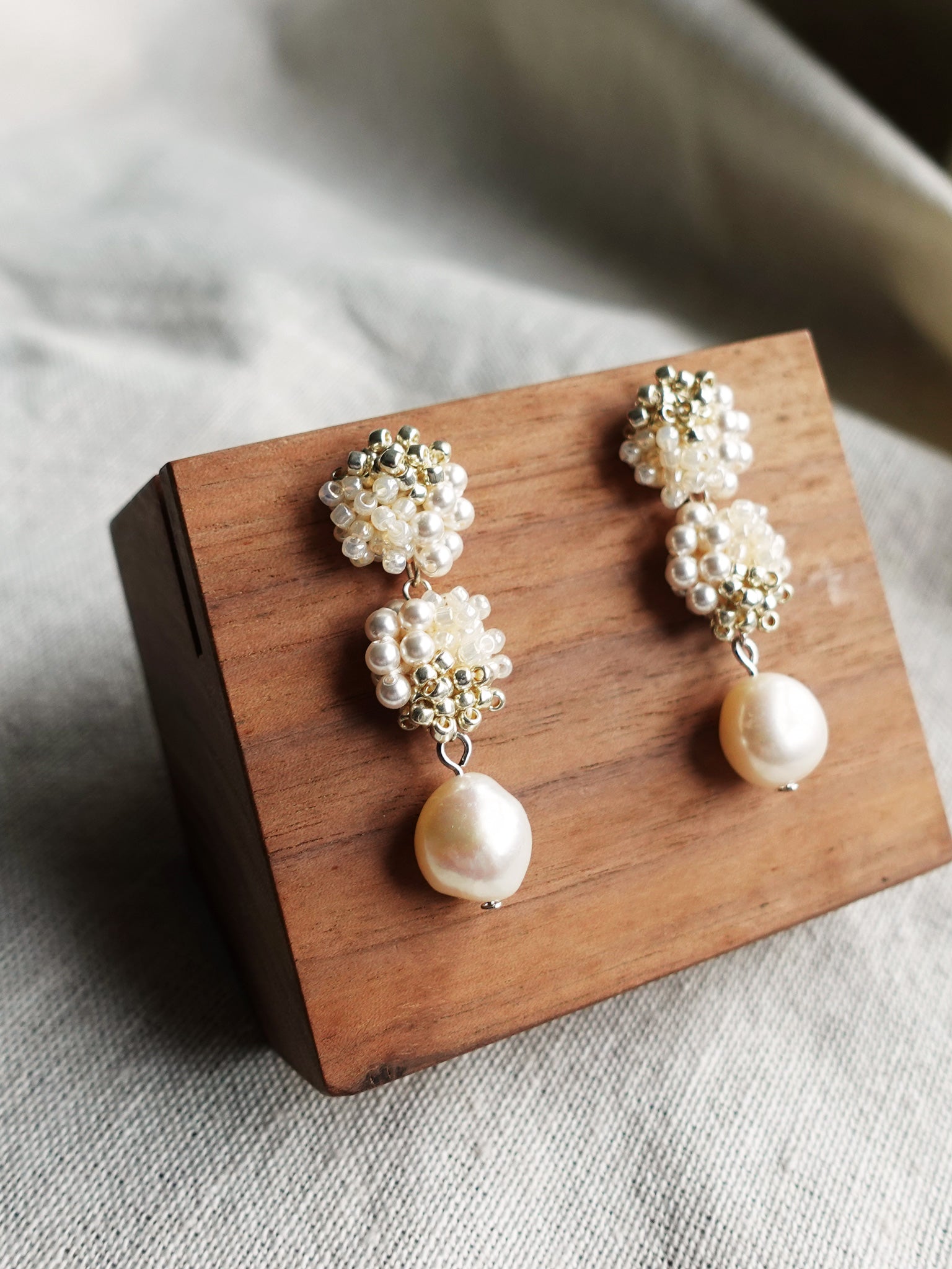 Ariana Richele Earrings in Ivory Display Left