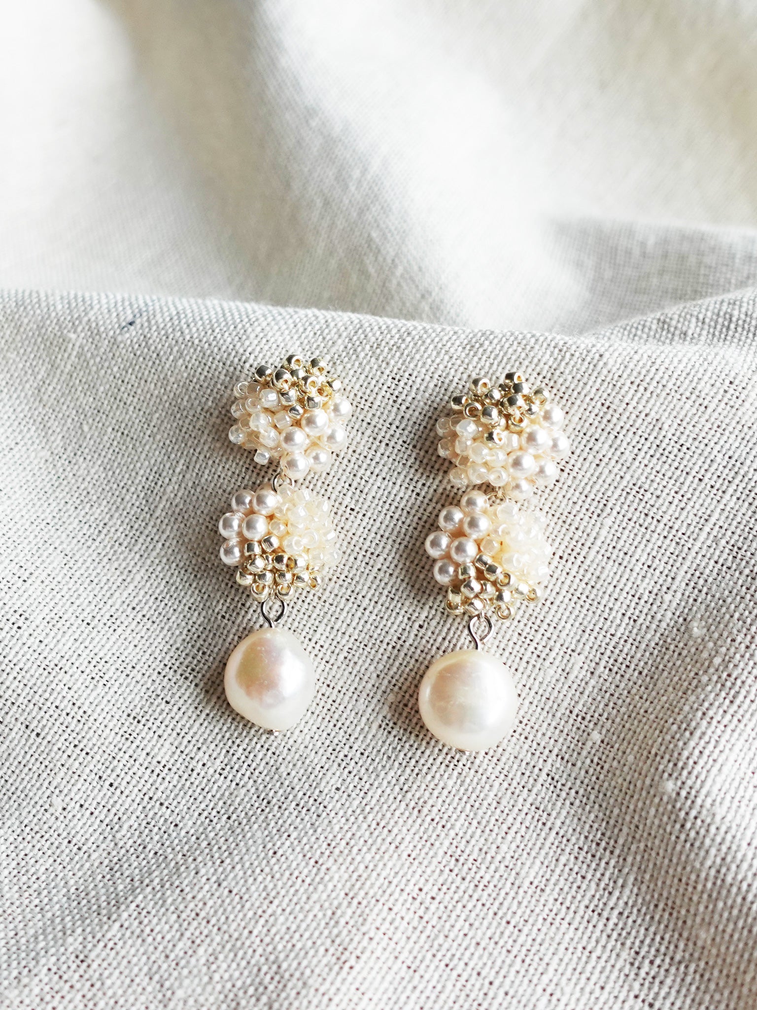 Ariana Richele Earrings in Ivory Front