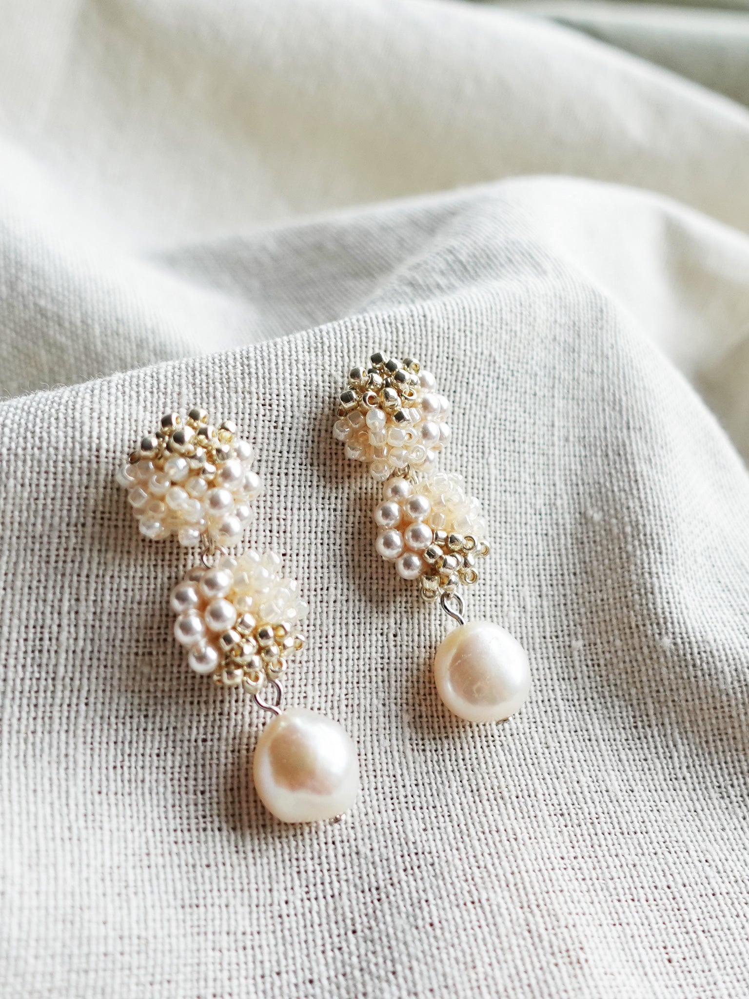 Ariana Richele Earrings in Ivory Right Side