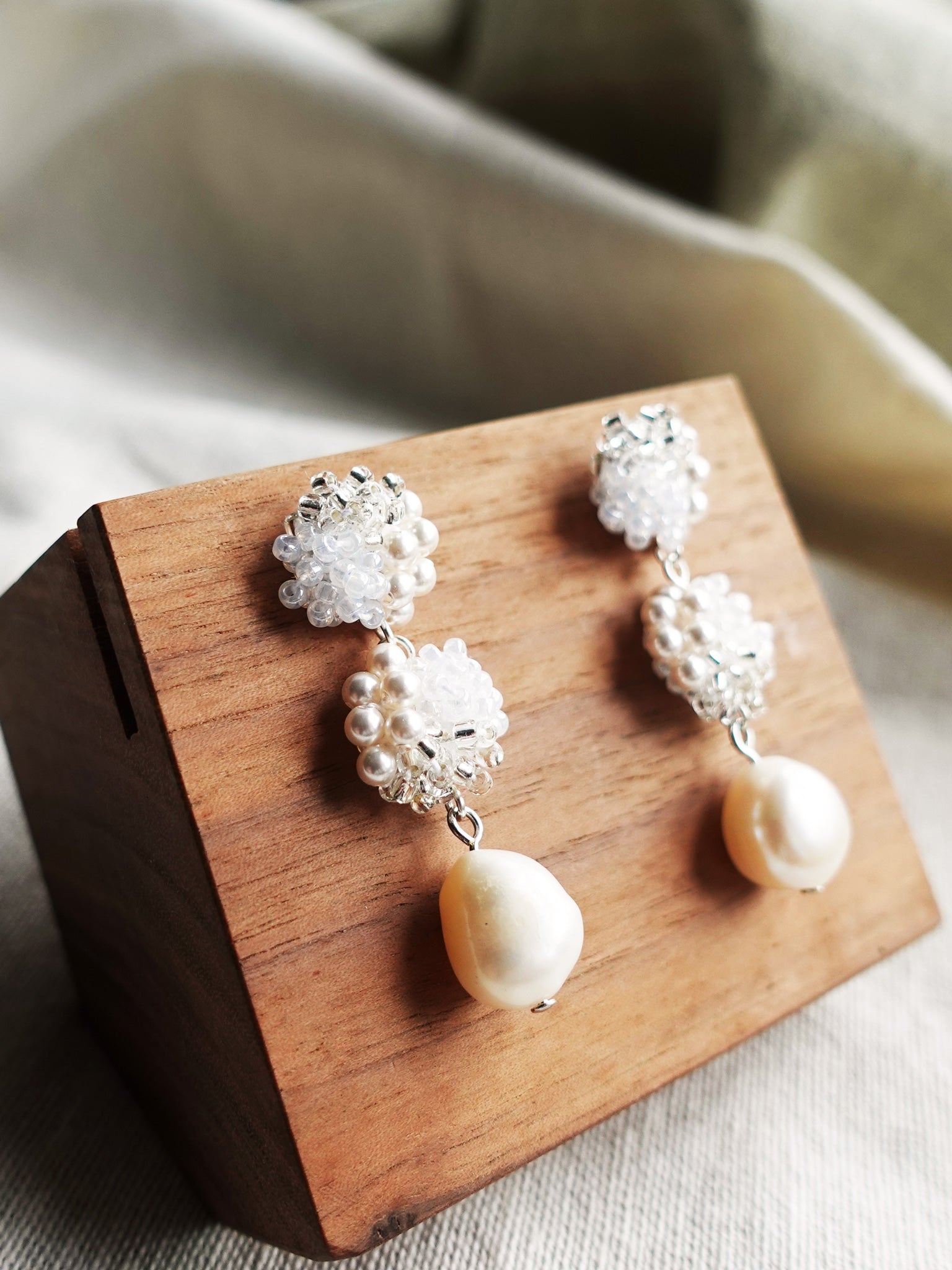 Ariana Richele Earrings in White Display Side