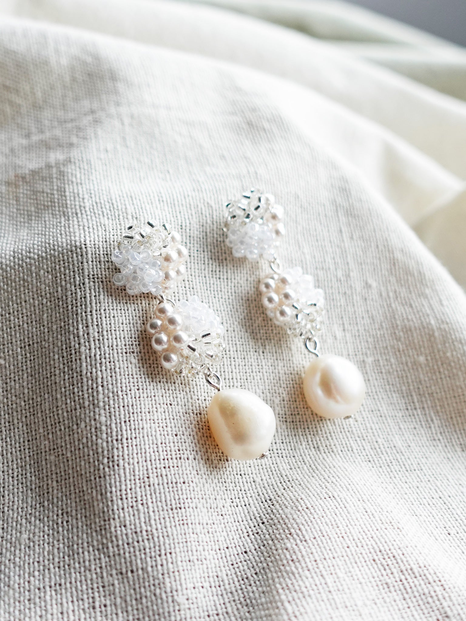 Ariana Richele Earrings in White Left