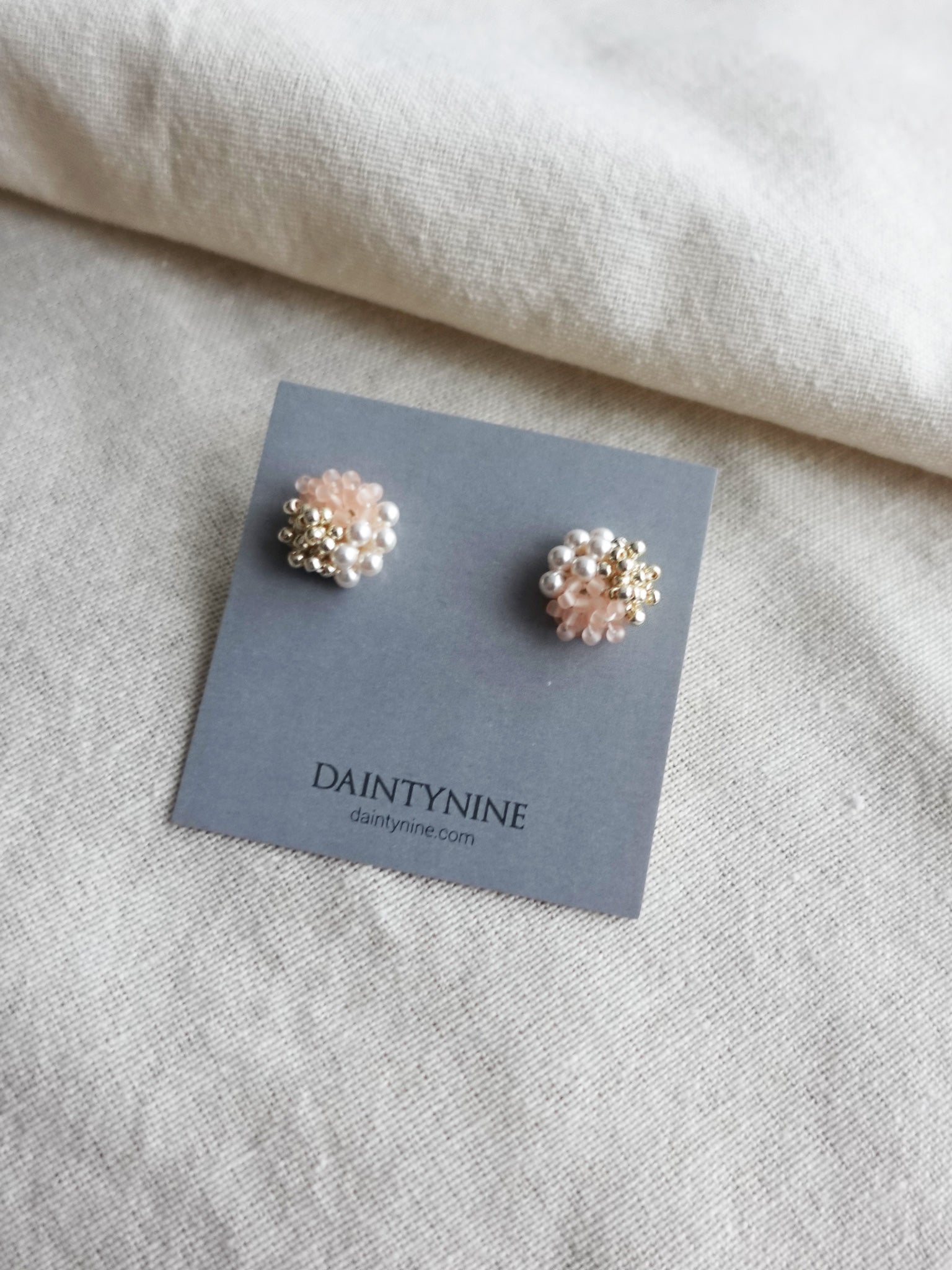 Ariana Stud Earrings in Blush Pink Card