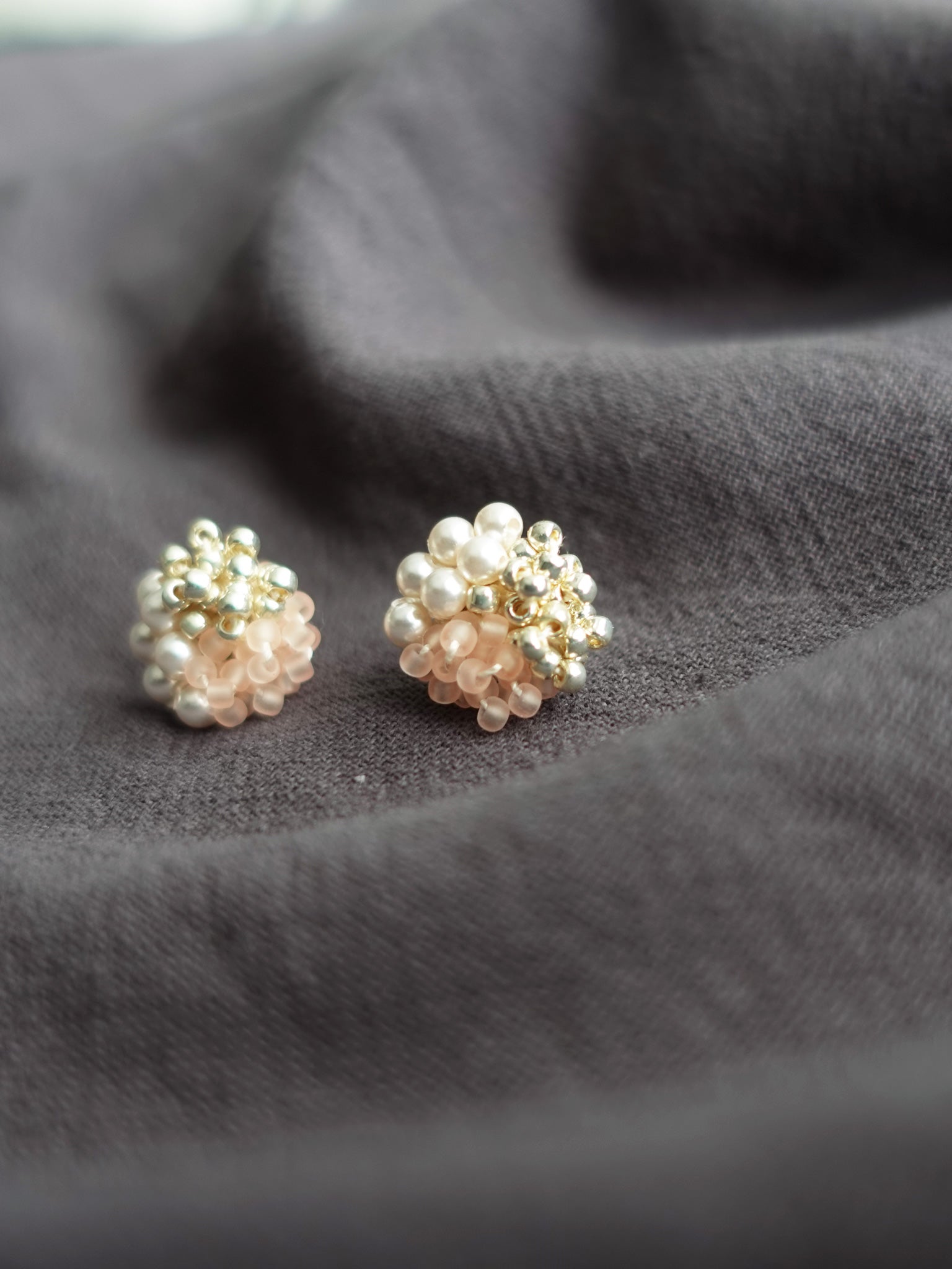Ariana Stud Earrings in Blush Pink Front