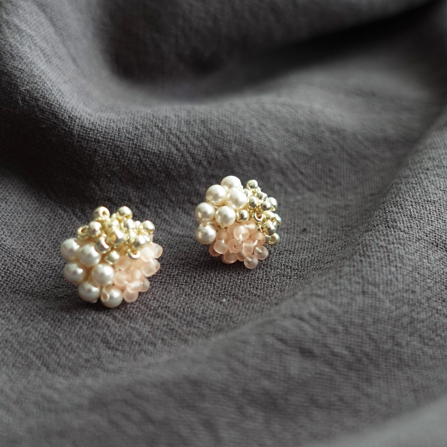 Ariana Stud Earrings in Blush Pink Side