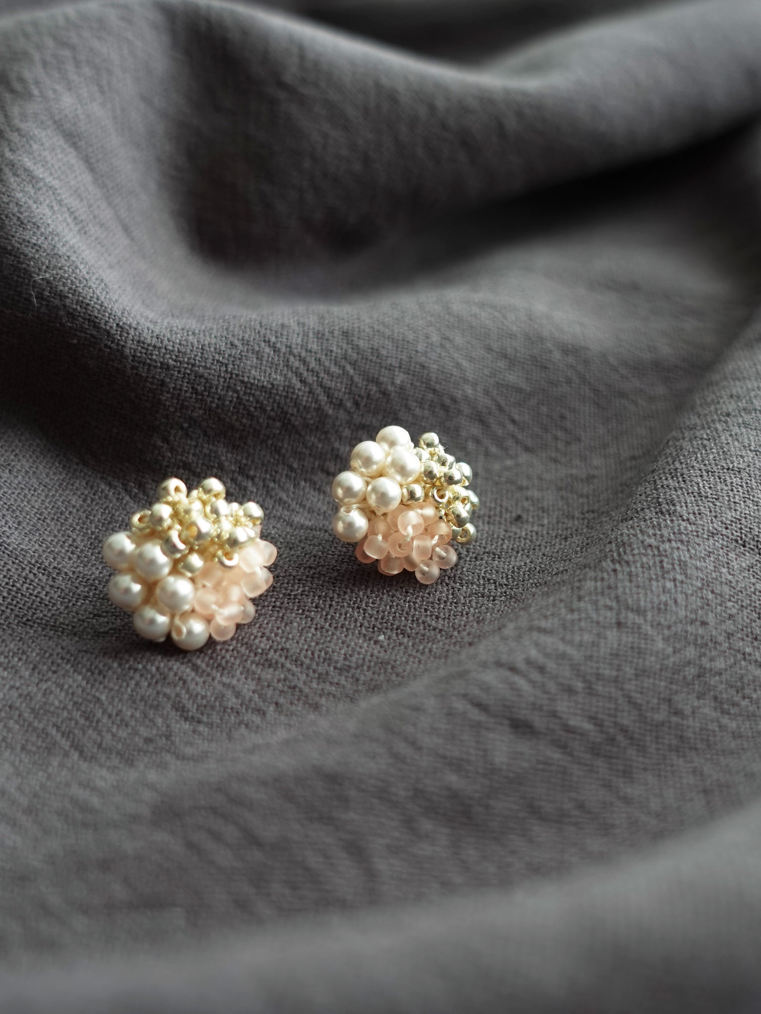 Ariana Stud Earrings in Blush Pink Side