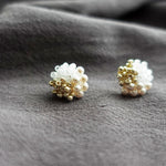 Ariana Stud Earrings in Cloud White Left