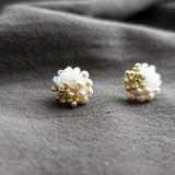 Ariana Stud Earrings in Cloud White Left