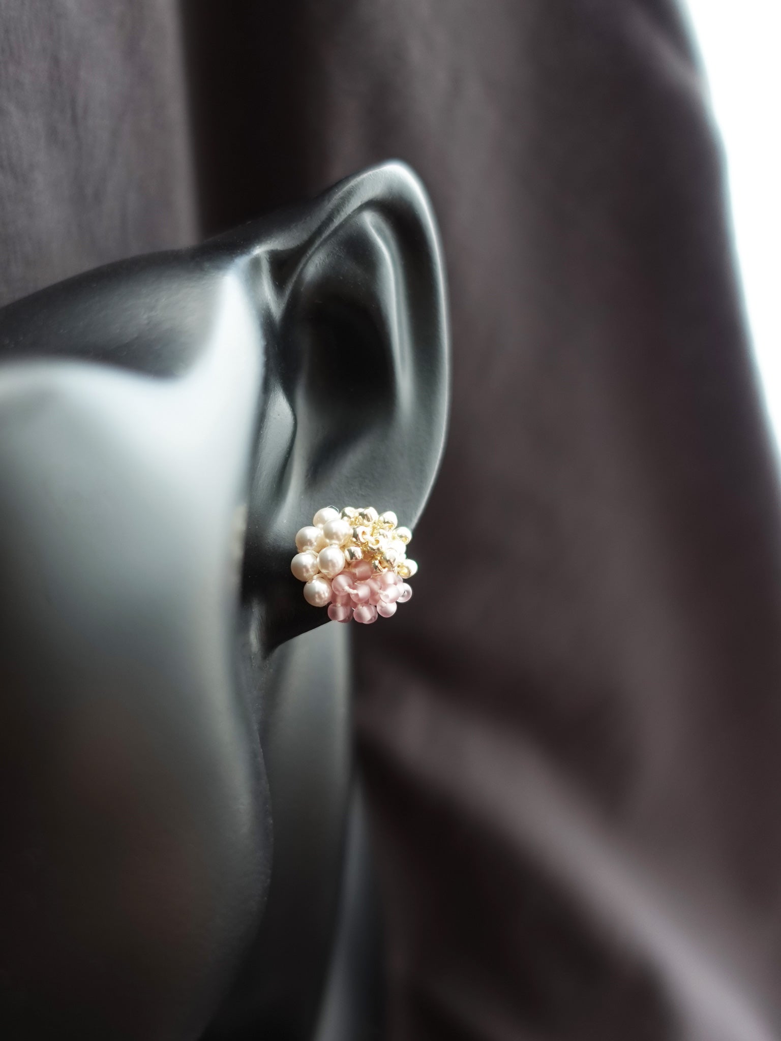 Ariana Stud Earrings in Mauve Purple Bust