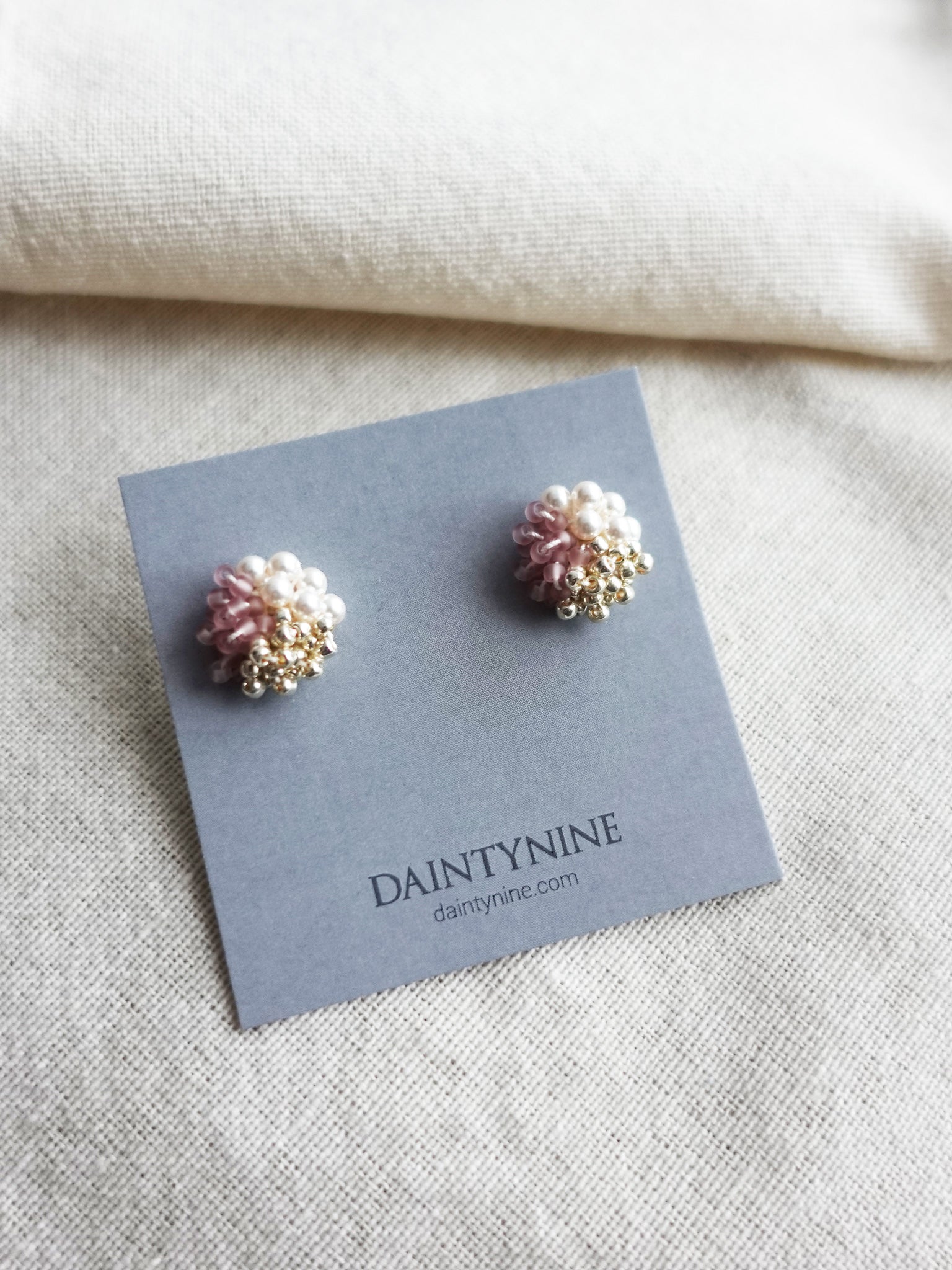 Ariana Stud Earrings in Mauve Purple Card