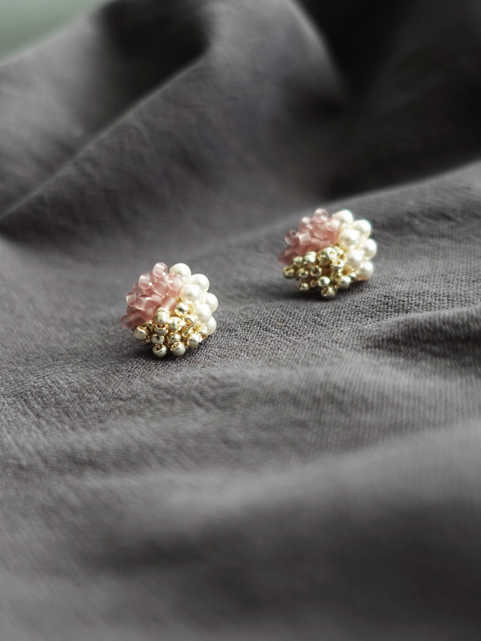 Ariana Stud Earrings in Mauve Purple Front