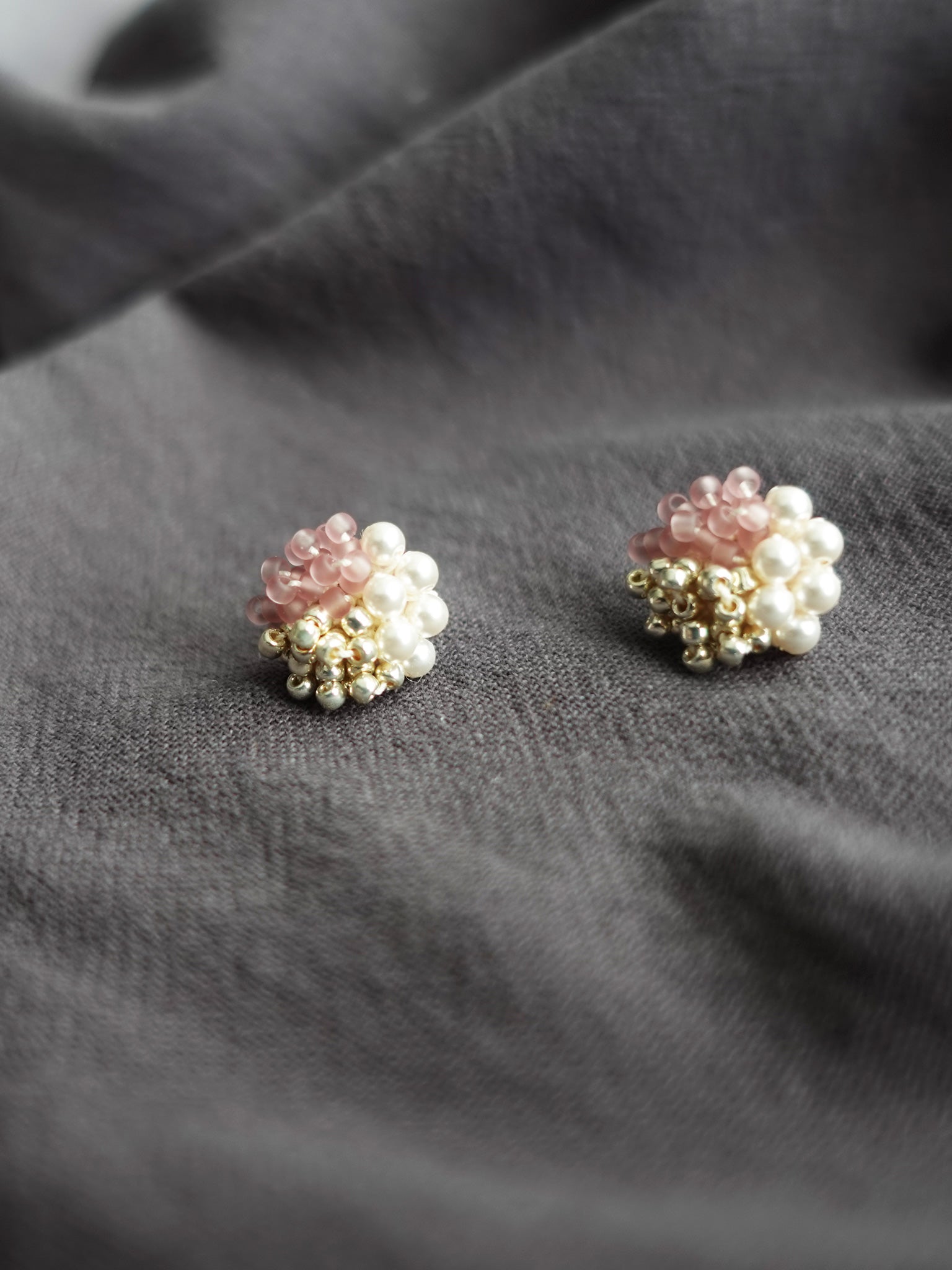 Ariana Stud Earrings in Mauve Purple Left