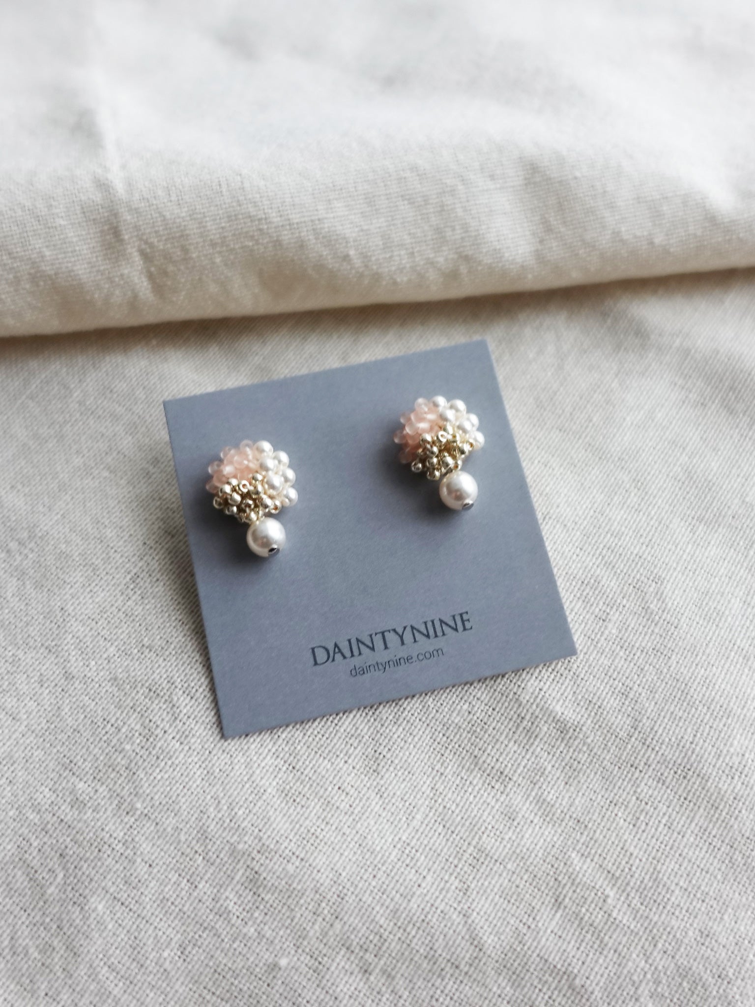 Ariana Mariota Earrings in Blush Pink Card