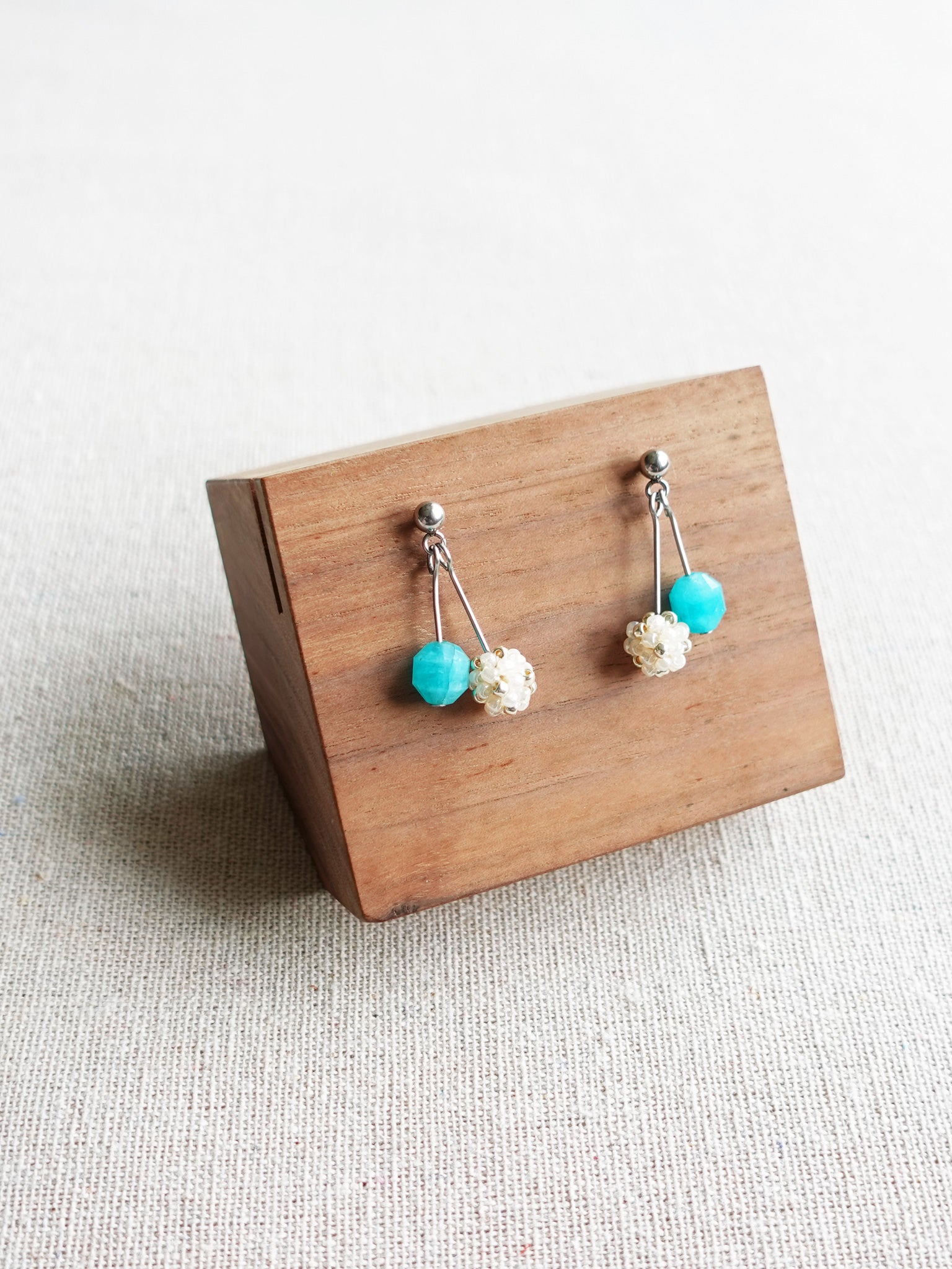 Avery Amazonite Earrings Display Left
