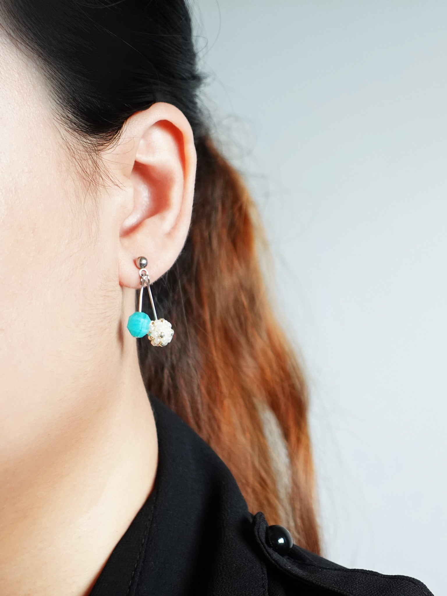 Avery Amazonite Earrings Model