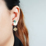 Bridget Earrings in Ocean Green Model