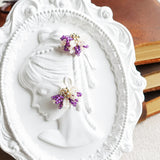 Camellia Bicolor Stud Earrings in Royal Purple Girl