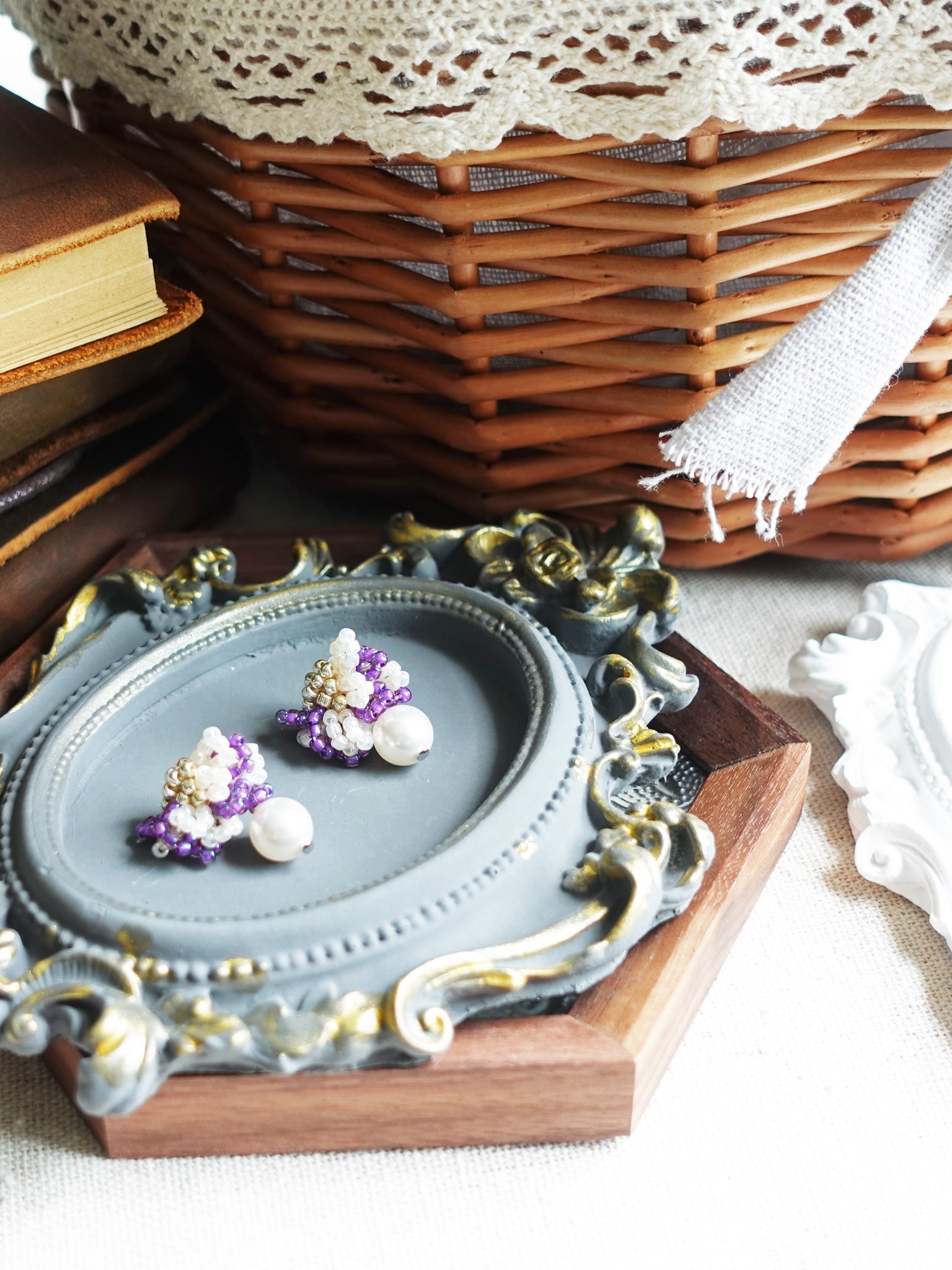 Camellia Mariota Bicolor Earrings in Royal Purple Plate